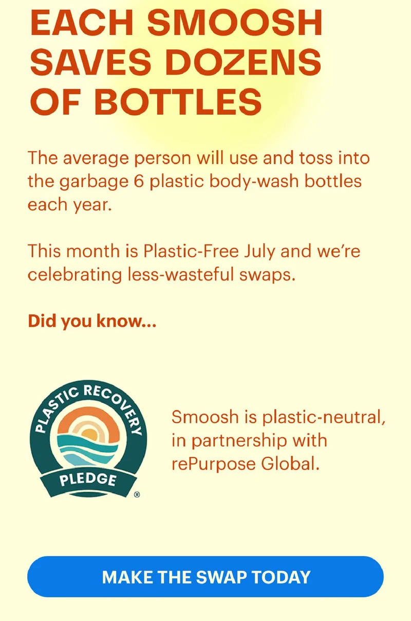 Each smoosh saves dozens of bottles