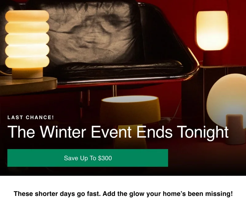 LAST CHANCE! Winter Event Sale