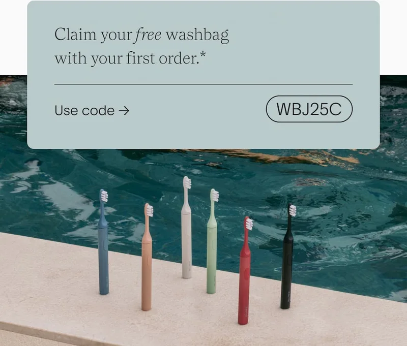 Claim your free washbag with your first order.