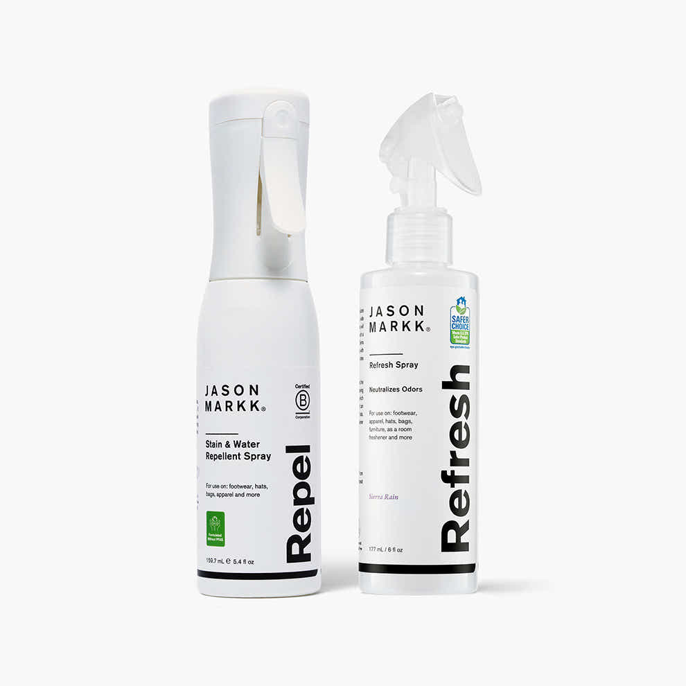 Our Starter System—your go-to duo for keeping your shoes protected and smelling fresh, all day, every day. This bundle delivers effortless maintenance...