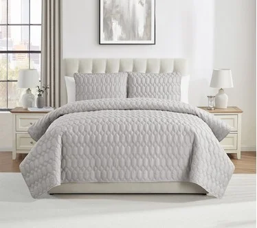 VCNY Home Diamond 3pc Textured Quilt Set, Full/Queen
