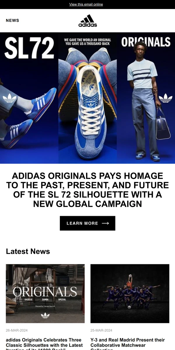 Adidas newsletter online