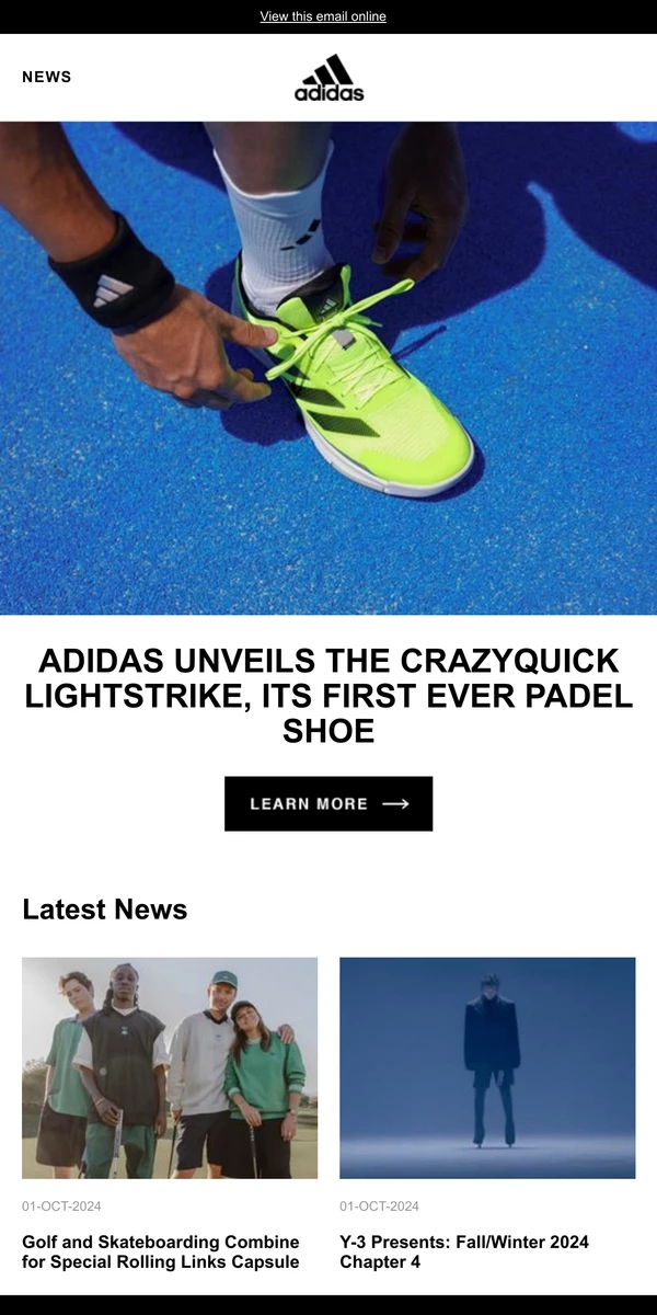 Adidas newsletter on sale