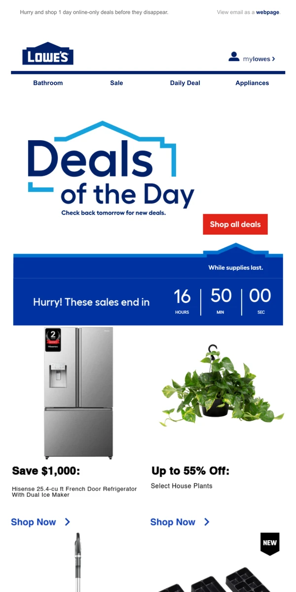 Lowes deal of the day email best sale